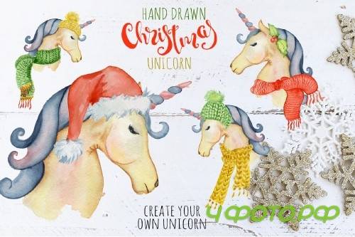 Christmas Unicorn Watercolor Creator - 45001 Christmas Unicorn Watercolor Creator - 45001