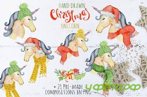 Christmas Unicorn Watercolor Creator - 45001 Christmas Unicorn Watercolor Creator - 45001