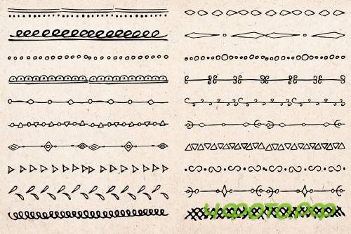 Hand drawn Boho doodles - 1447143