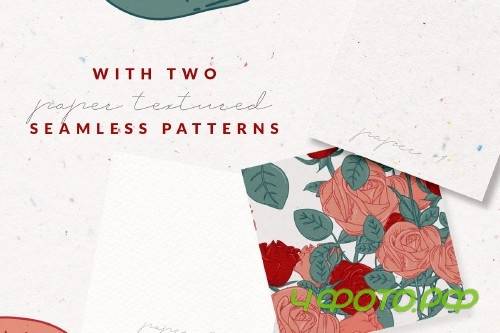 Cottage Rose Garden Pattern Set - 3829191