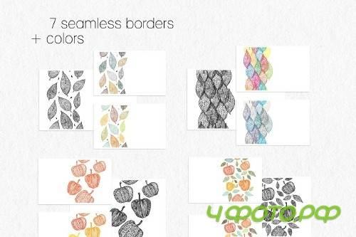 Leaves and pumpkins kit EPS 392557