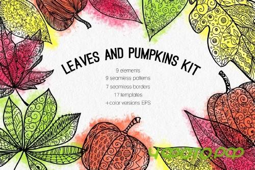 Leaves and pumpkins kit EPS 392557