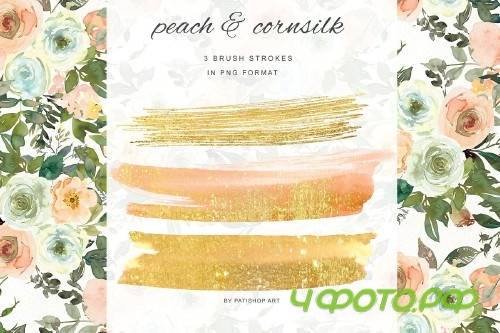 Watercolor Wine & Peach Florals - 4107566