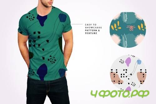 Round Neck Men T Shirt Mock Up - 4107569