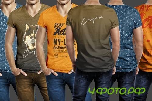 Muscular Men T Shirt Mockup Template - 4108691
