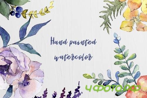 Watercolor Bouquet Summer Garden png - 4127517