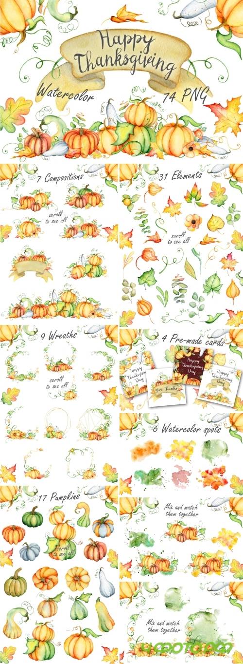 Happy Thanksgiving Pumpkins clipart - 2945182