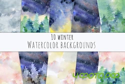Winter watercolor backgrounds 2088256