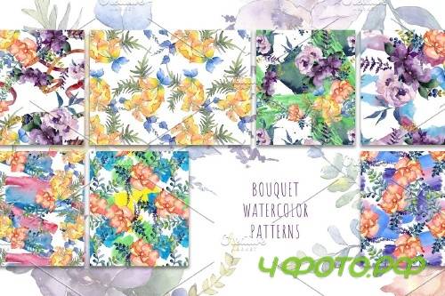 Watercolor Bouquet Summer Garden png - 4127517