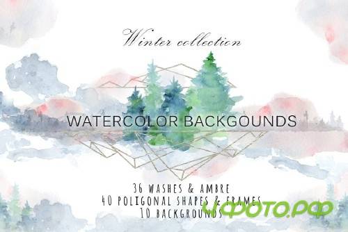 Winter watercolor backgrounds 2088256