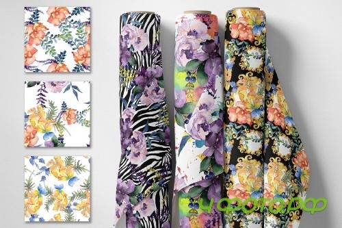 Watercolor Bouquet Summer Garden png - 4127517
