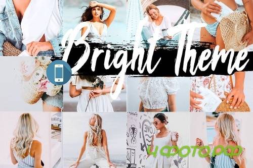 5 Bright Mobile Lightroom Presets, light white filter - 358446
