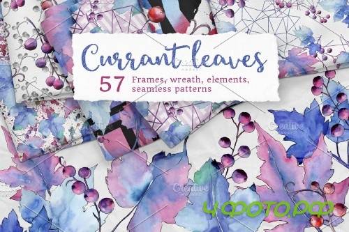Blue currant leaf illustration png - 4194432
