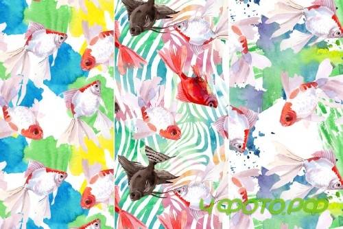 Fairytale Red Goldfish Watercolor - 4224345