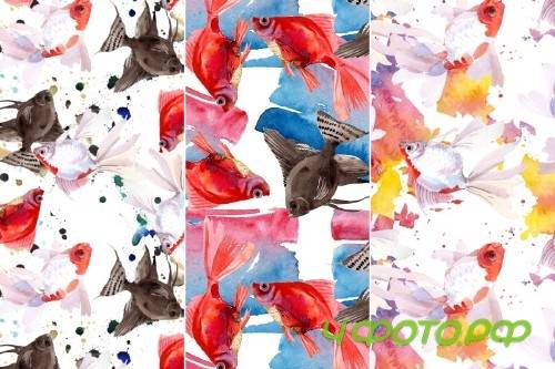Fairytale Red Goldfish Watercolor - 4224345