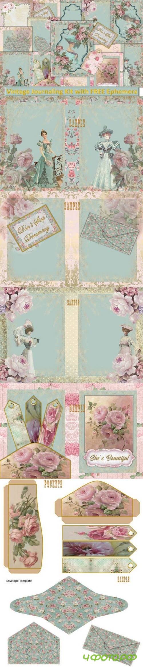 Vintage Shabby Chic Full Journal Kit