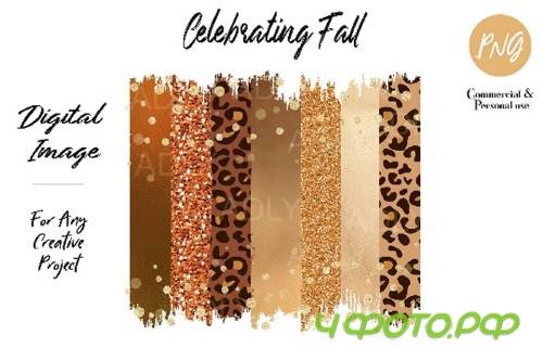 Thankful Brush sublimation, gold leopard swash png - 376613