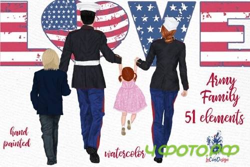 Army Family Clipart Military Couples - 4266834