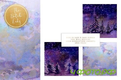 Digital Backgrounds Winter Night Sky - 4284859