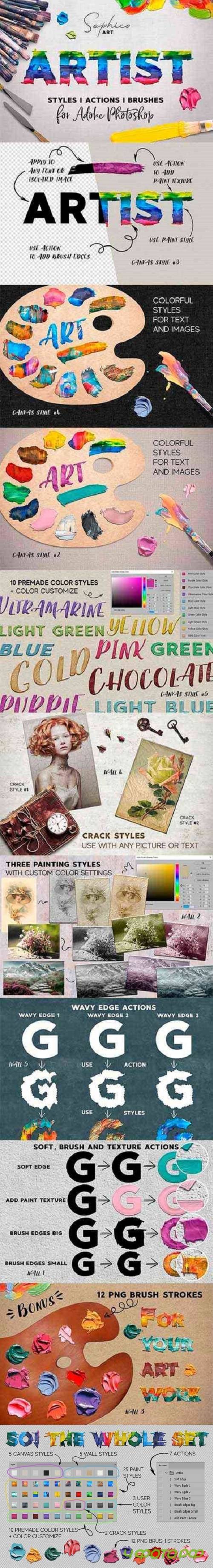 Artist Styles Actions Brushes Set - 4286200