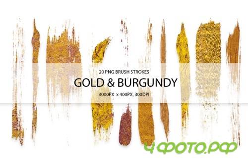 Burgundy & Gold Strokes