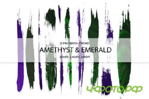 Amethyst & Emerald Strokes