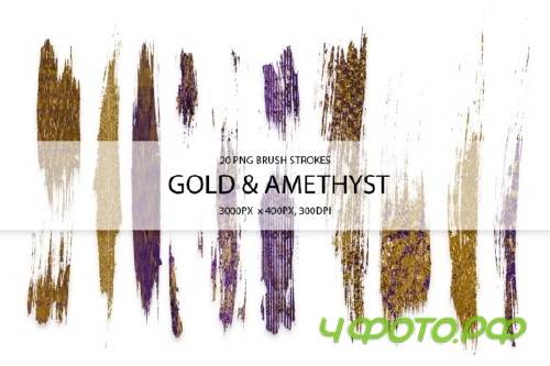 Amethyst & Gold Strokes