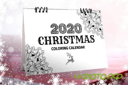 Christmas Coloring Desk Calendar - 4109391