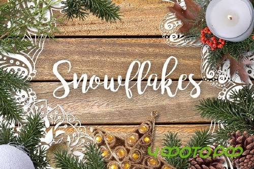 Snowflakes - Xmas Lacy Coloring Page - 1138464