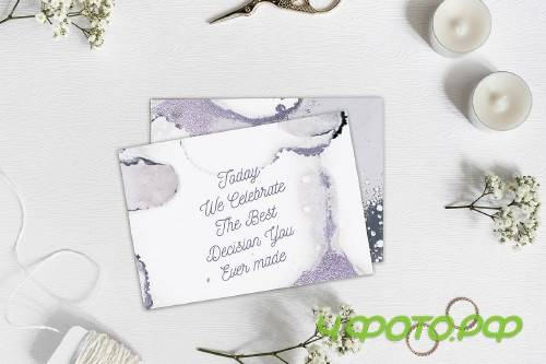 Silver Watercolor+Ink Abstract Christmas - 2599170