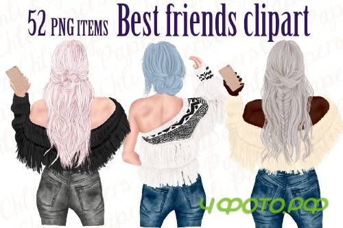 Best Friends Girls with Phones - 4307960