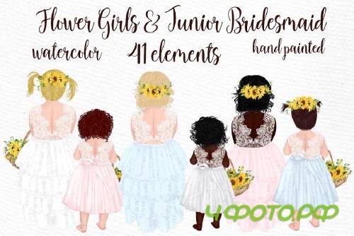 Flower girl clipart Wedding clipart - 4316080