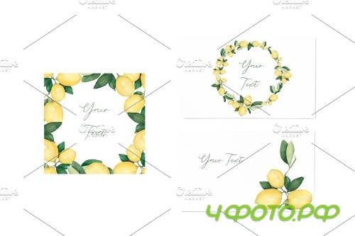 Watercolor Citrus Fruit Lemon - 3739806