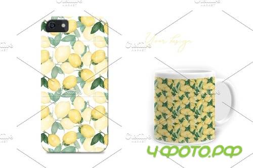 Watercolor Citrus Fruit Lemon - 3739806