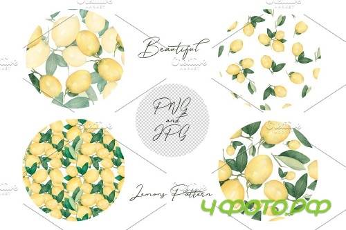 Watercolor Citrus Fruit Lemon - 3739806