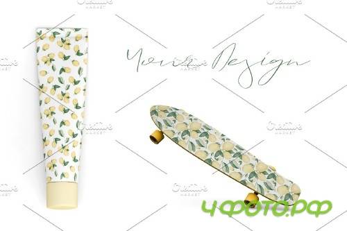 Watercolor Citrus Fruit Lemon - 3739806