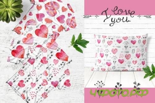 Watercolor Valentine's Day Set - 3373176