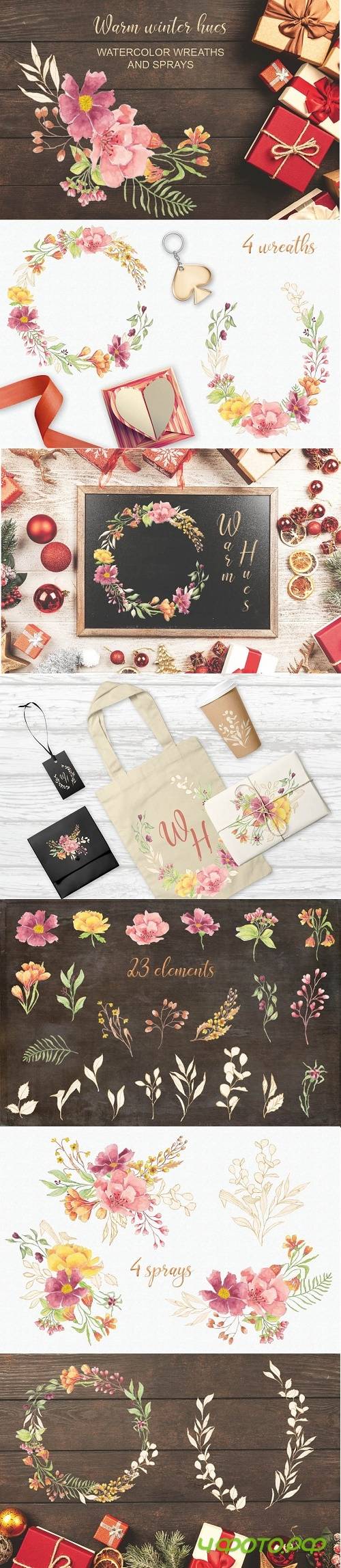 Warm winter hues: wreaths and sprays - 4389167 Warm winter hues: wreaths and sprays - 4389167