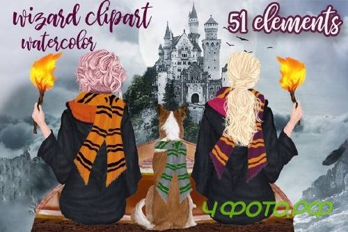 Wizard Girls clipart Wizard friends - 4415998