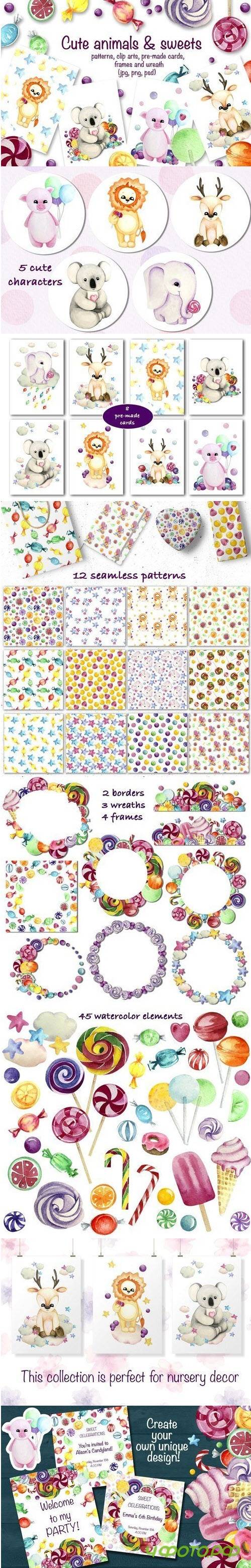 Cute animals & sweets - 3004100