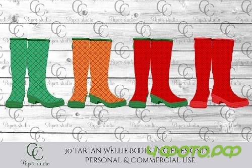 Tartan Rain boots in 30 colours - 388740
