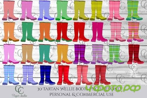 Tartan Rain boots in 30 colours - 388740