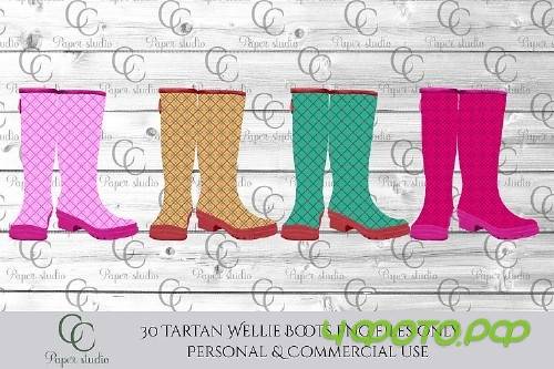 Tartan Rain boots in 30 colours - 388740