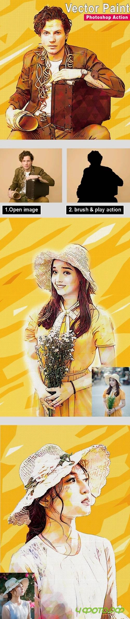 Vector Paint Photoshop Action 24804341