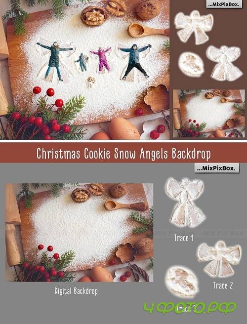 Christmas Cookie Snow Angel Backdrop - 4352522