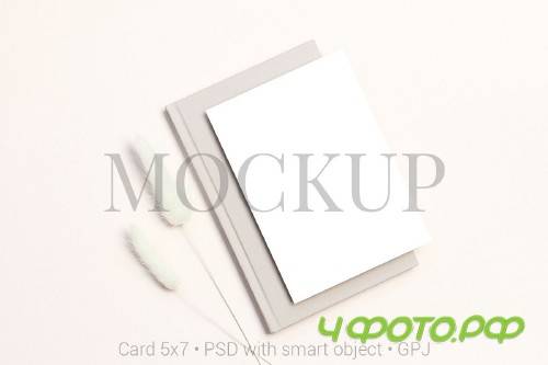 Card mockup with dry flowers & FREE BONUS - 424723