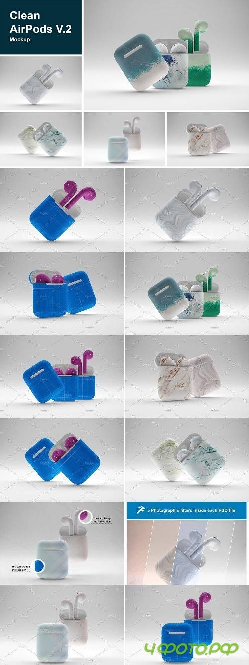 Clean AirPods Mockup V.2 4444610 Clean AirPods Mockup V.2 4444610