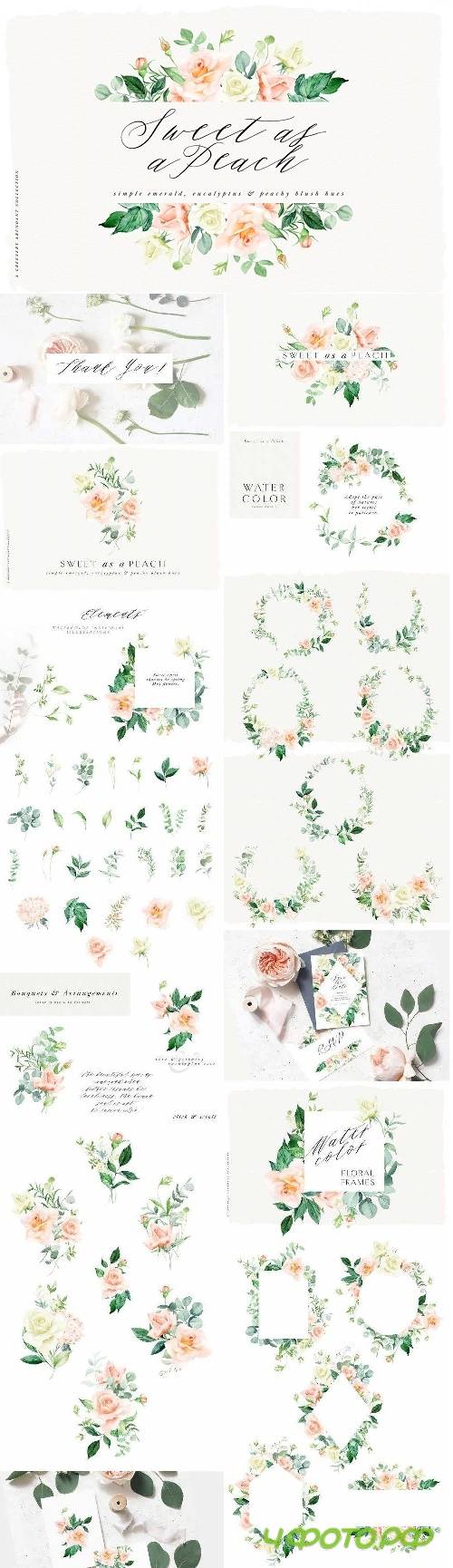 Sweet as a Peach - Watercolor Set - 3717540