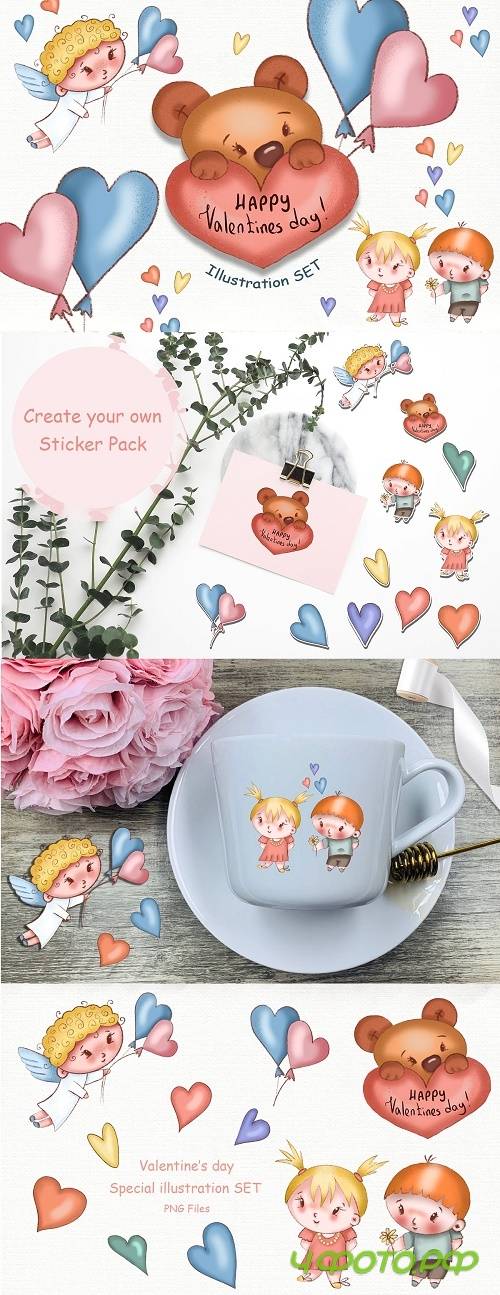 Valentine's Day Illustration SET - 4541705