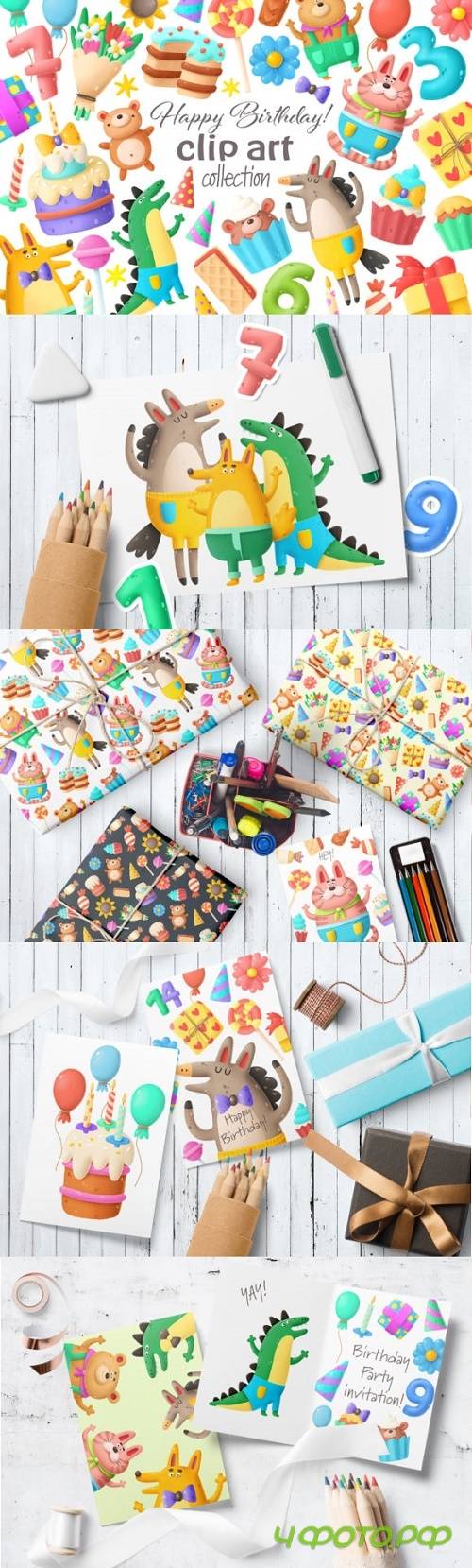 Happy Birthday Clip Art Collection